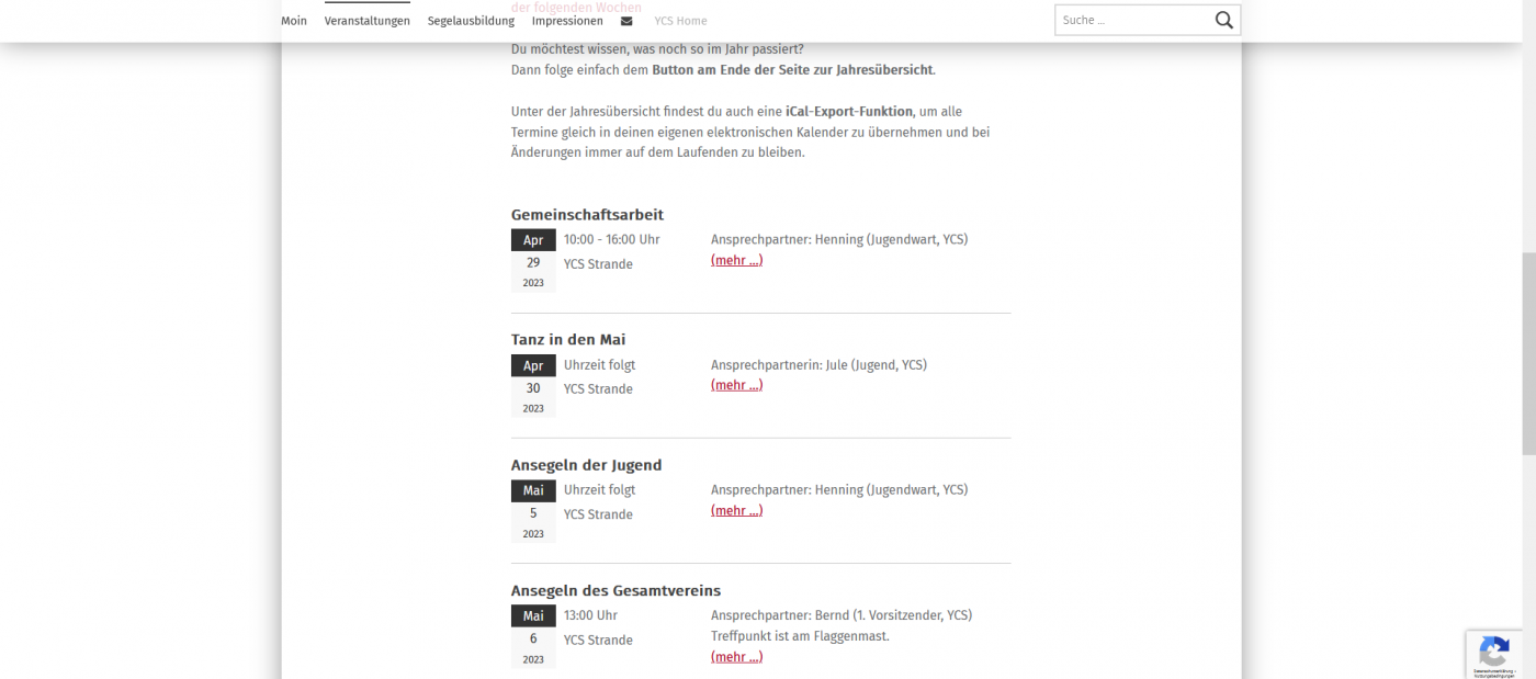 Liste mit Veranstaltungen (Symbolbild)